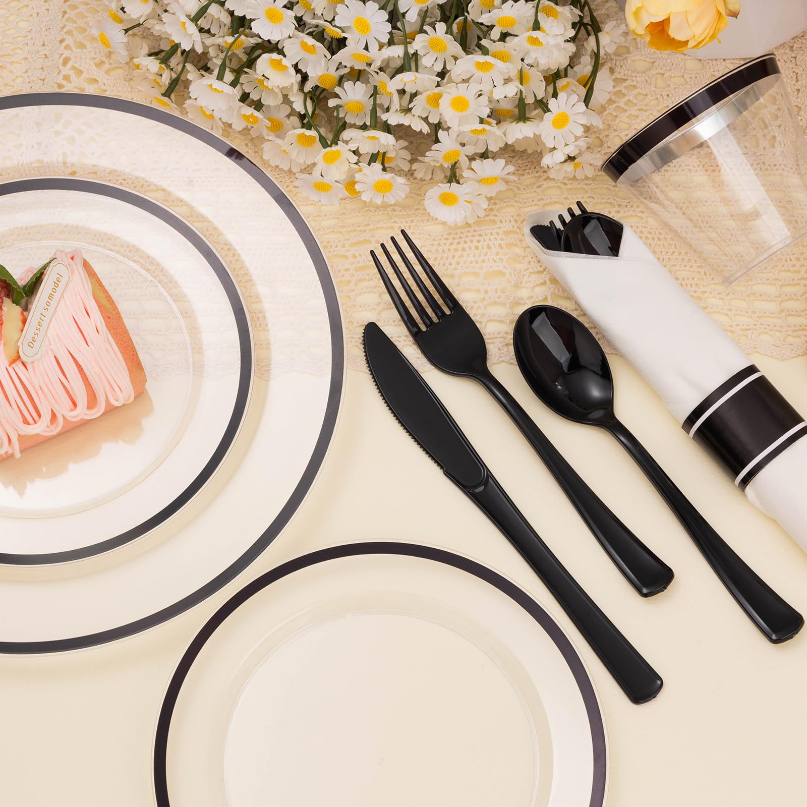 BESTSTAR 350 Piece Disposable Plates Set -8