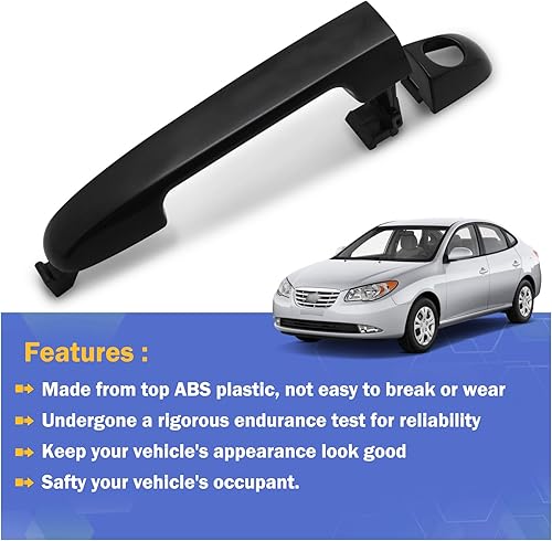 Miniatura 2 de X4XZ 4 piezas delantera trasera izquierda derecha exterior manija de puerta lado del conductor del pasajero para Hyundai Elantra 2006-2012 (OEM#