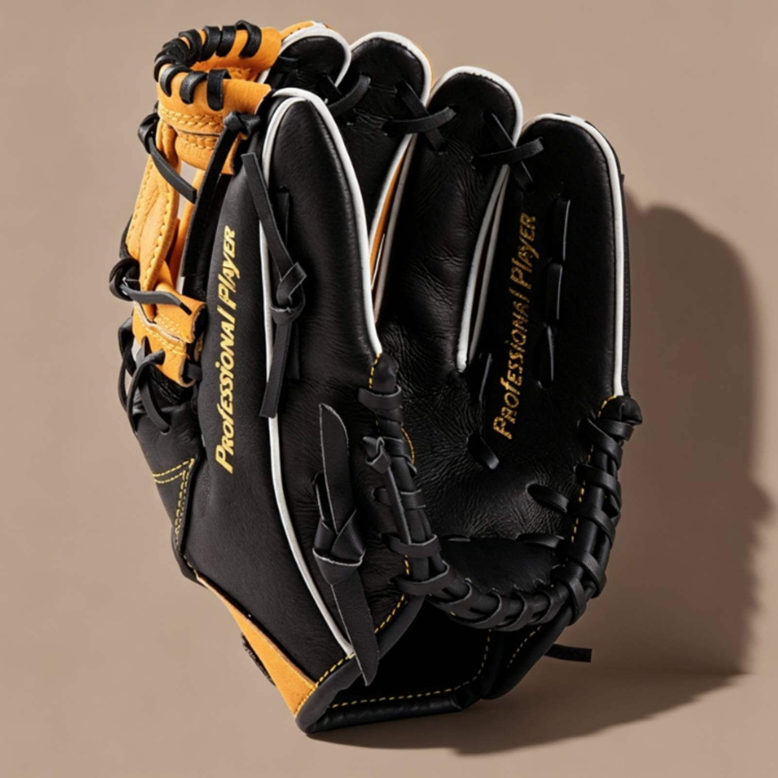 Harilla Guante de Béisbol Guante de Receptor Guante de Campo Guante de Entrenamiento en Piel PU con Palma Acolchada y Bolsillo Profundo Construcción Reforzada