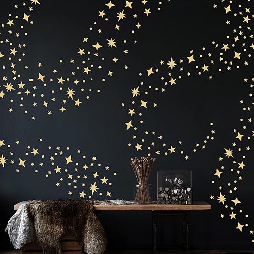 876 calcomanías de pared de estrellas doradas para paredes calcomanías de estrellas doradas extraíbles para decoración de pared de estrellas patrón