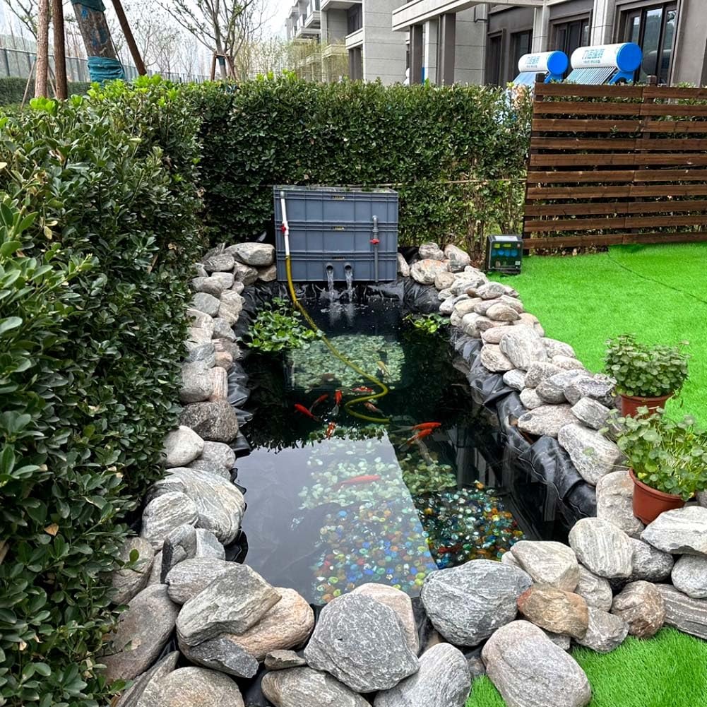 Telo impermeabile per laghetto, 7 x 14 m, membrana flessibile per giardino, cascate e acqua, copertura per laghetto di varie dimensioni