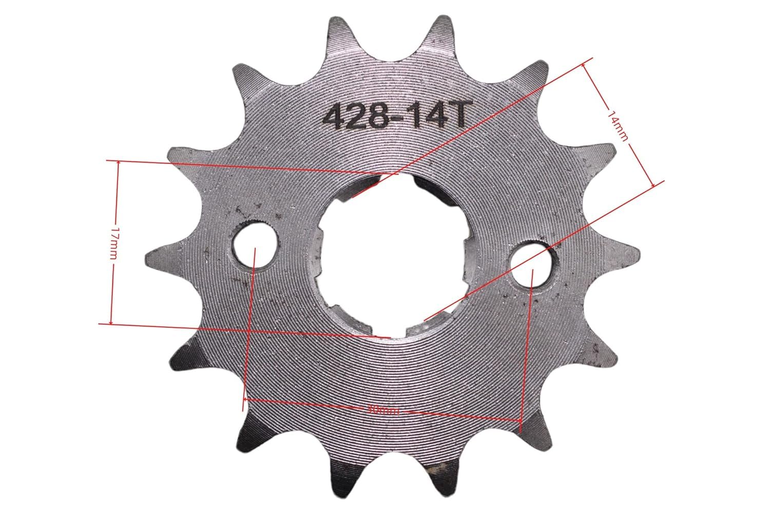 Trkimal Motorrad Vorderrad-Ritzel 428-14T 17mm Für Dirt Pit Bikes 50-160cc