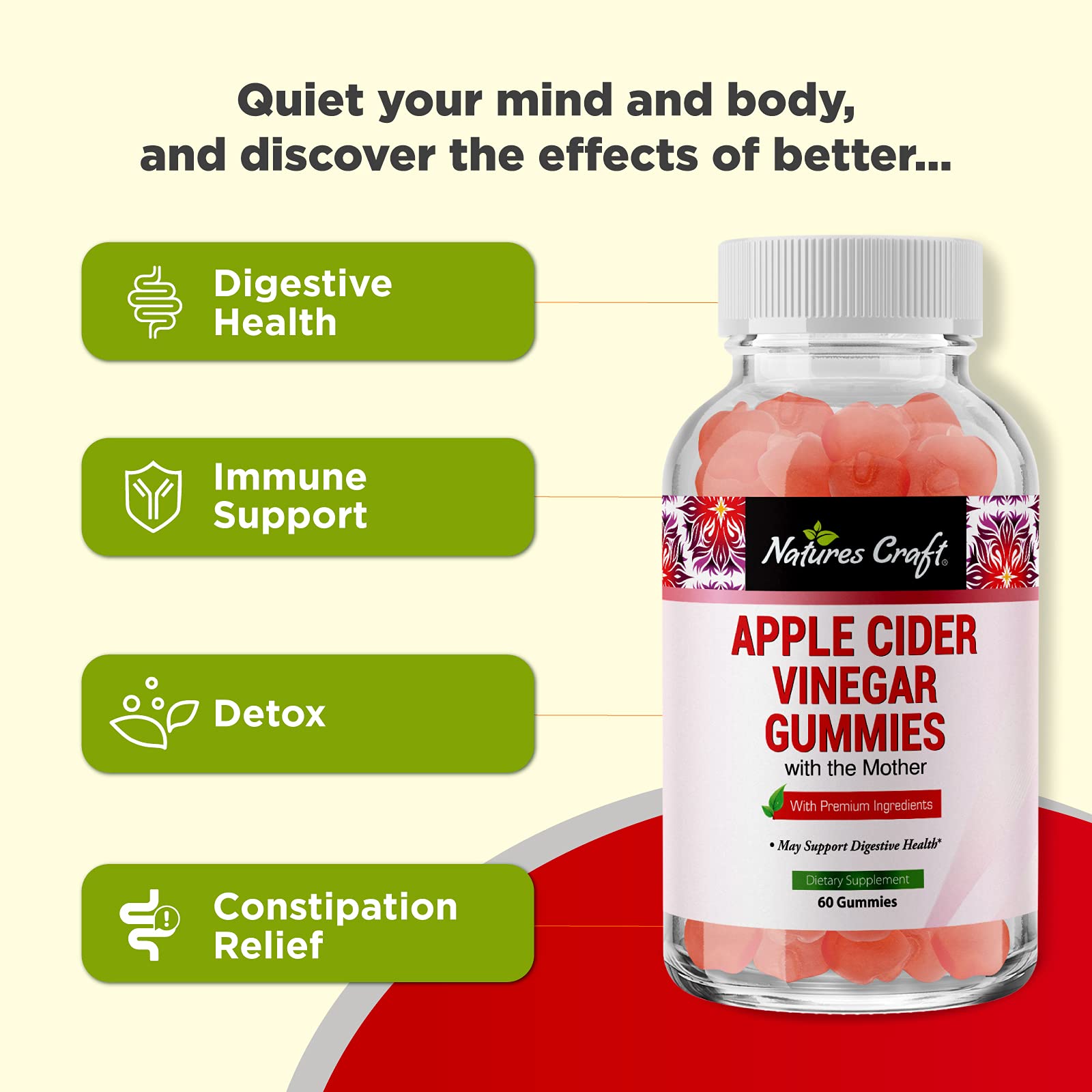 ACV Apple Cider Vinegar Gummies Natural Energy Supplement ACV Gummy