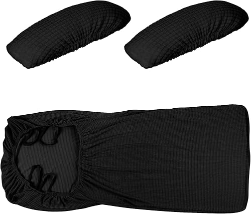 Miniatura 2 de Tatuo 3 fundas para silla de oficina y computadora, protector universal para silla giratoria, extraíble, lavable, con cremallera para almohadillas