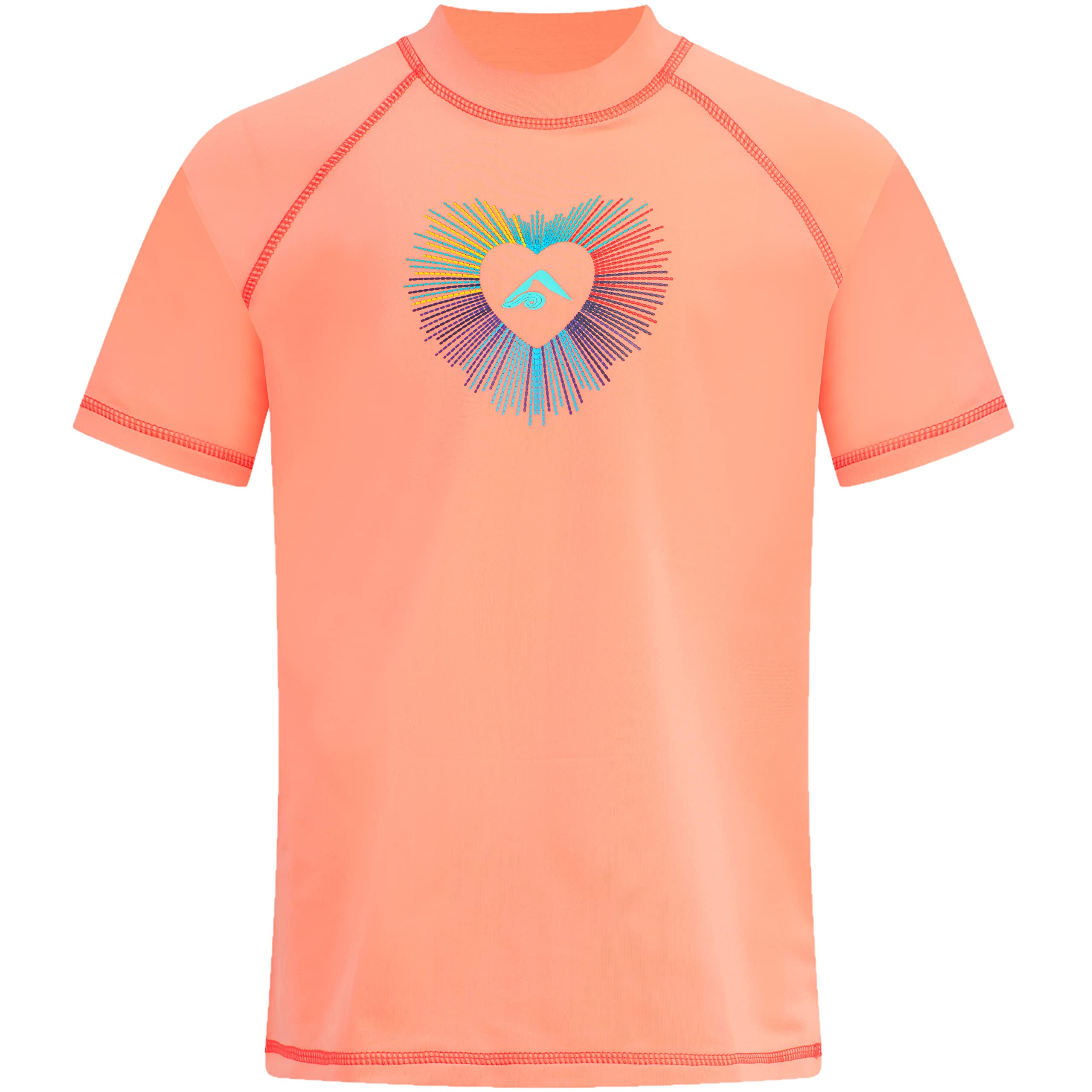 Kanu Surf Girls' Jade Rash Guard UPF 50+ Sun Protection Short Sleeve Swim Shirt