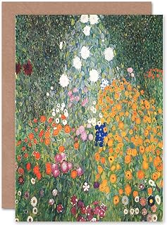 Gustav Klimt Flower Garden 1907 Old Master Painting - Blank Greeting Card CP1109