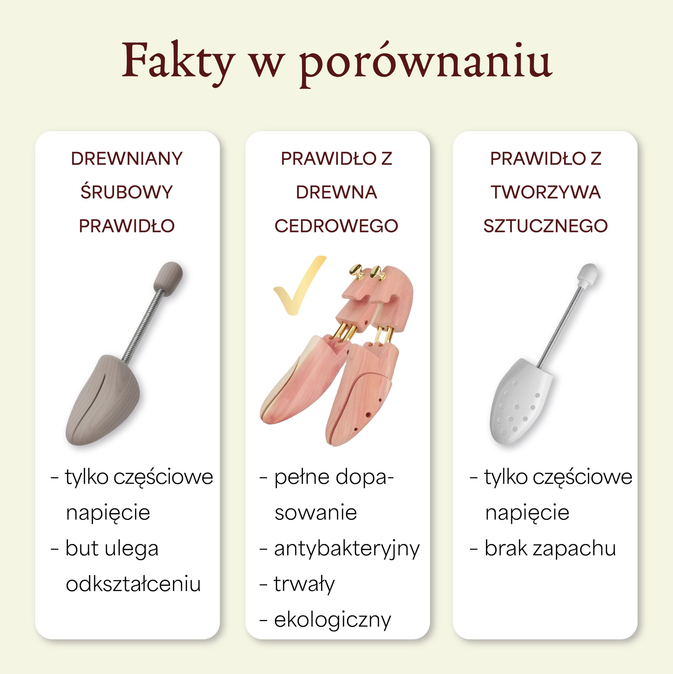 Langer & Messmer Napinacz do butów z drewna cedrowego (dla mężczyzn i kobiet) wraz z łyżką do butów podróżnych z drewna cedrowego, rozmiar 34 do 50, oryginał!, beżowy, 40-41