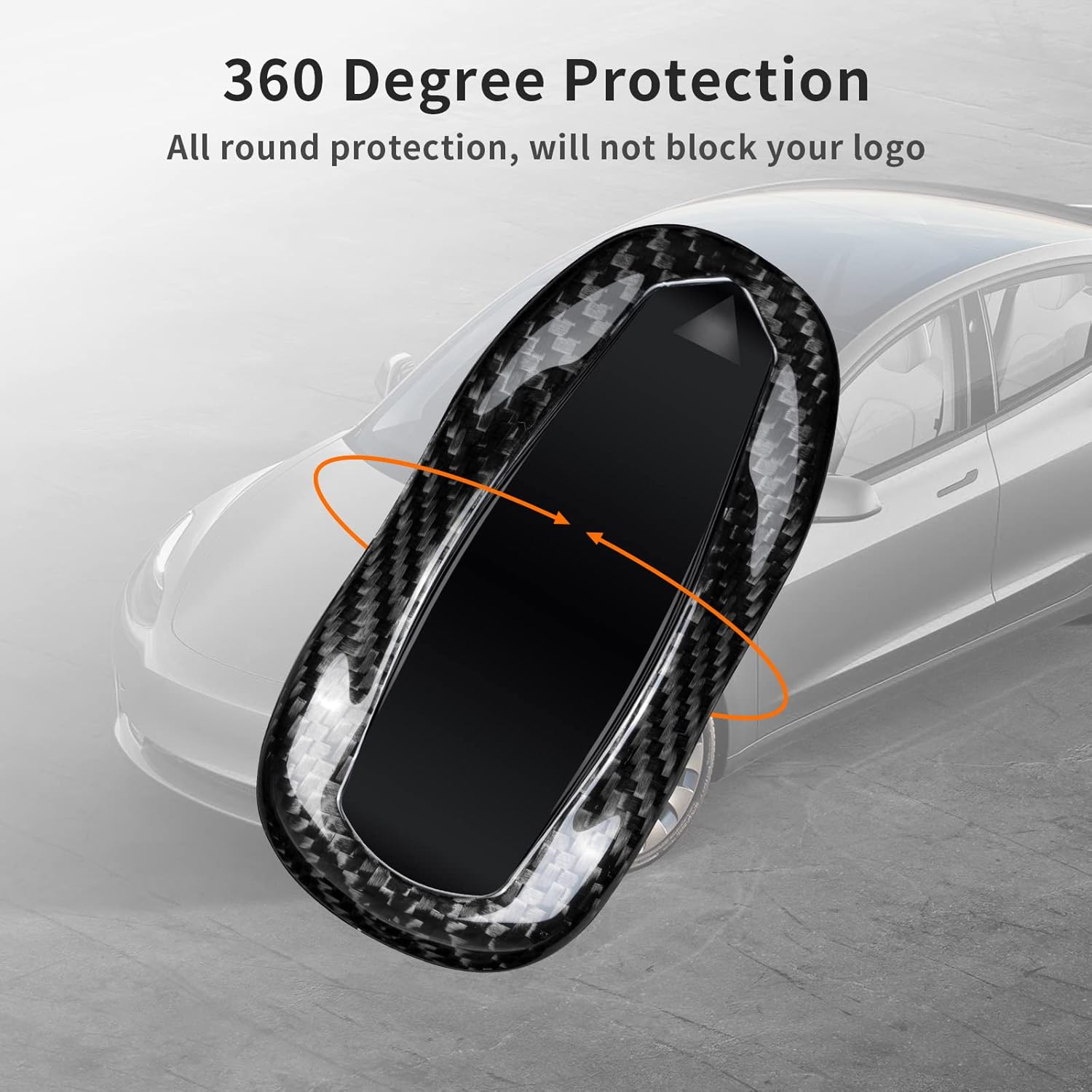 T-carbon Key Fob Cover Compatible with Tesla Model 3 Model S Model Y Real Glass Fiber Key Fob Holder Compatible with Tesla Keyless Remote Control Accessories(Silver Black)