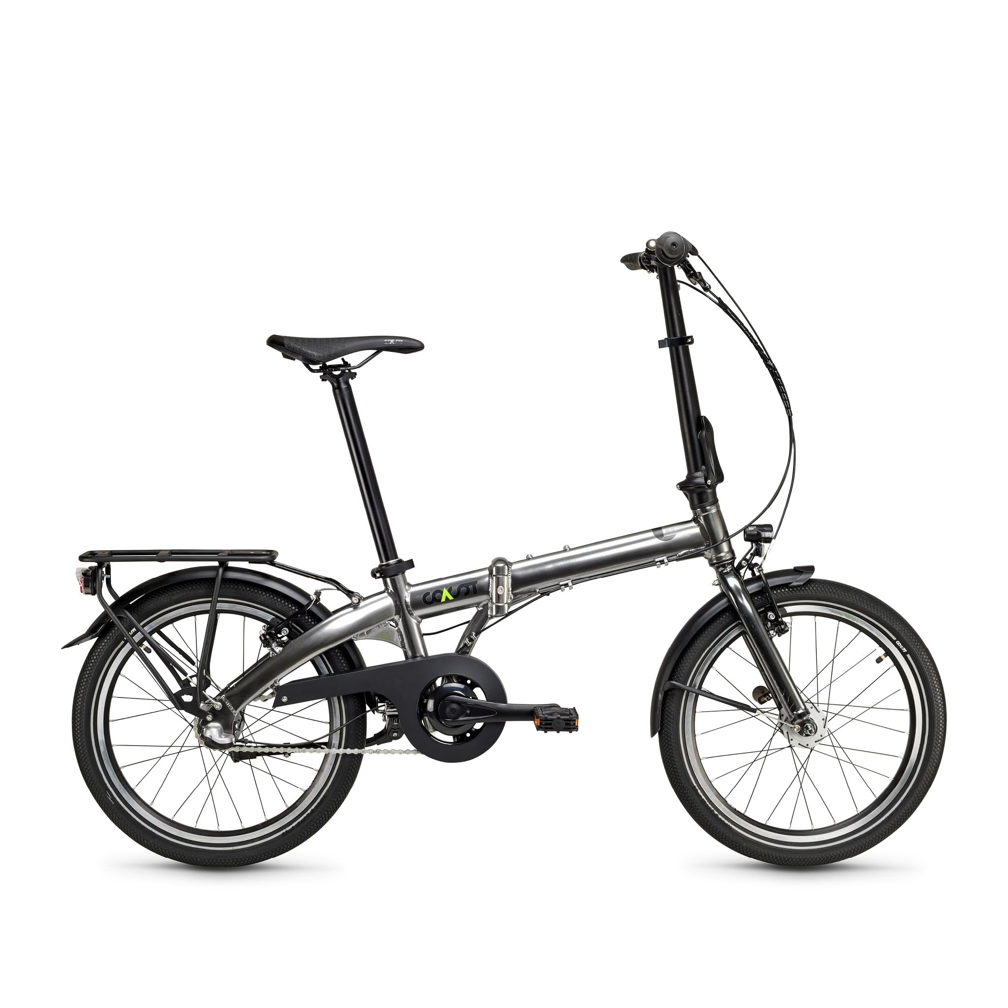 COAST Faltrad 20 Zoll Bikes Hightide No. 01 3-Gang – ultraleichtes Klapprad faltbar für Stadt & Bahn, Citybike für Damen & Herren, 3-Gang, Anthrazit Sport & Freizeit