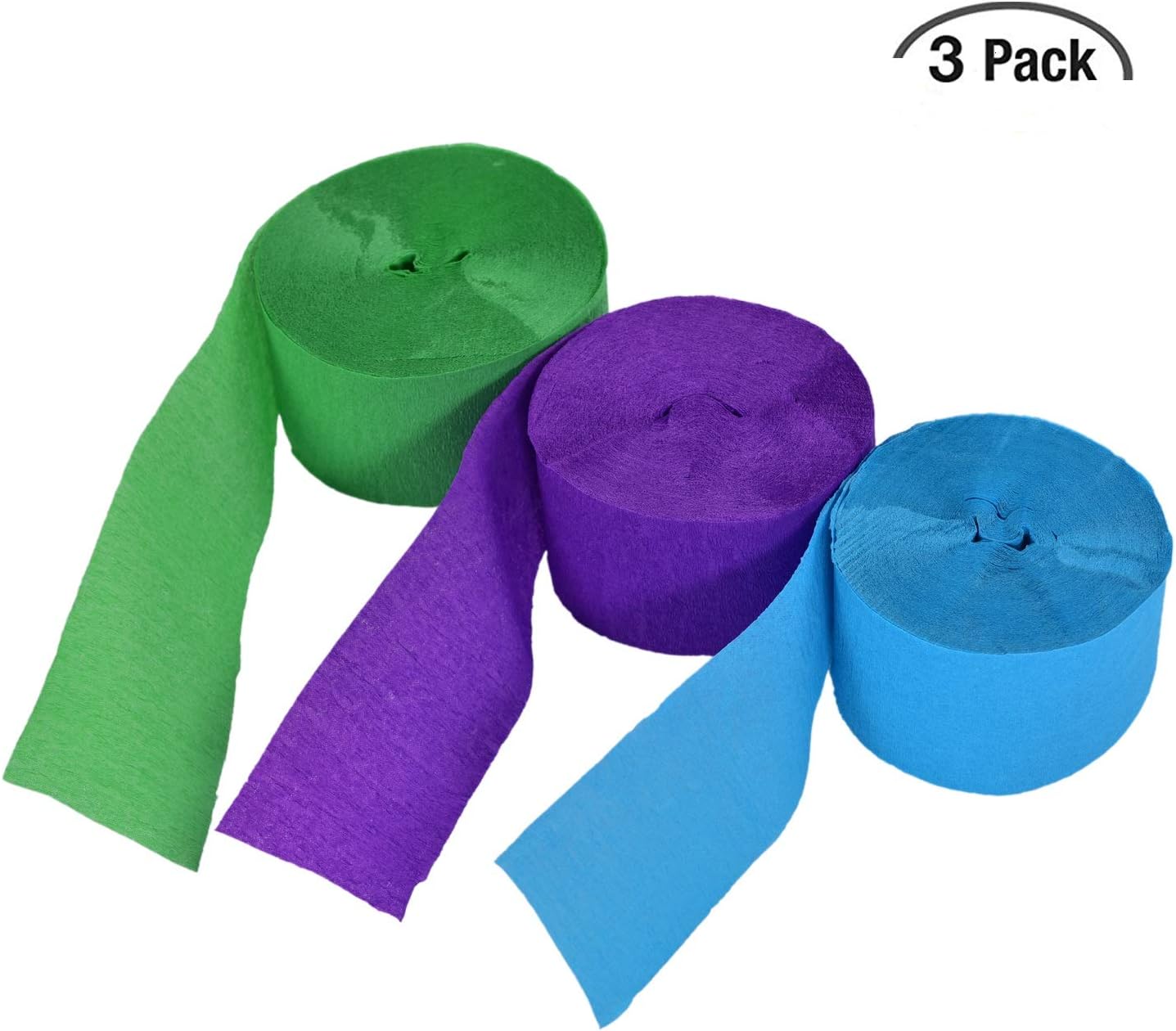 Crepe Paper Streamers for Various Birthday Party,Class Party,Wedding Festival Party,Family Gathering Decorations 1.8 Inch x 82 Feet，3 Rolls