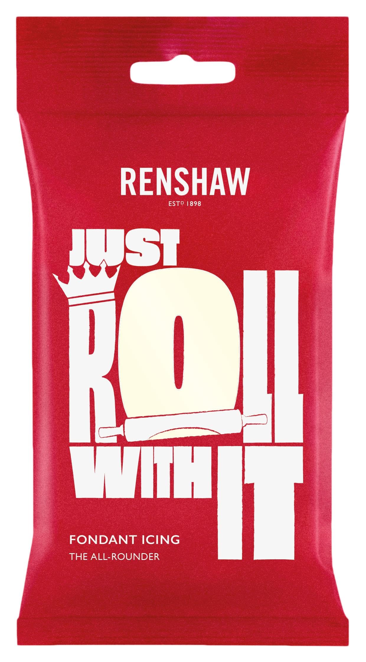 Renshaw Ivory Just Roll With It Fondant Icing, 1 kg (Pack of 1) - Ready to Roll Icing for Cakes