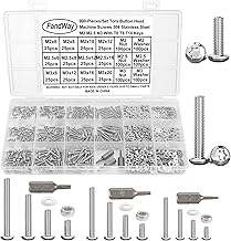 FandWay 900 Stk M2 M2.5 M3 Torx Schrauben Linsenkopfschrauben mit Torx Gewindeschrauben Set Rundkopfschrauben Edelstahl 304 Maschinenschrauben Muttern und Unterlegscheiben Sortiment Kit.