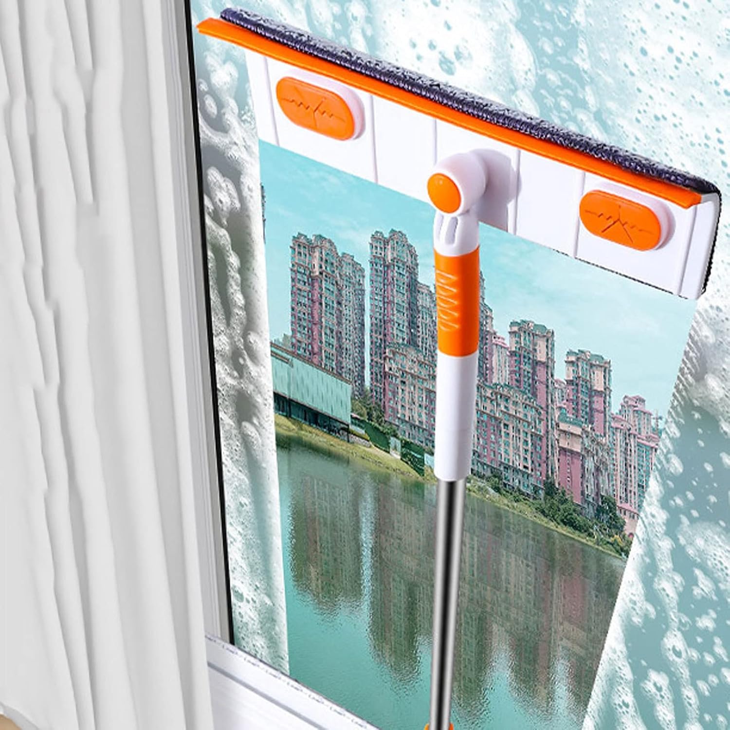 Shower Squeegees Window Clean Squeegee Mop Soft Microfiber Glass Brush Telescopic Multi-Function Scraper Cleaning Dust Household Clean Supplies