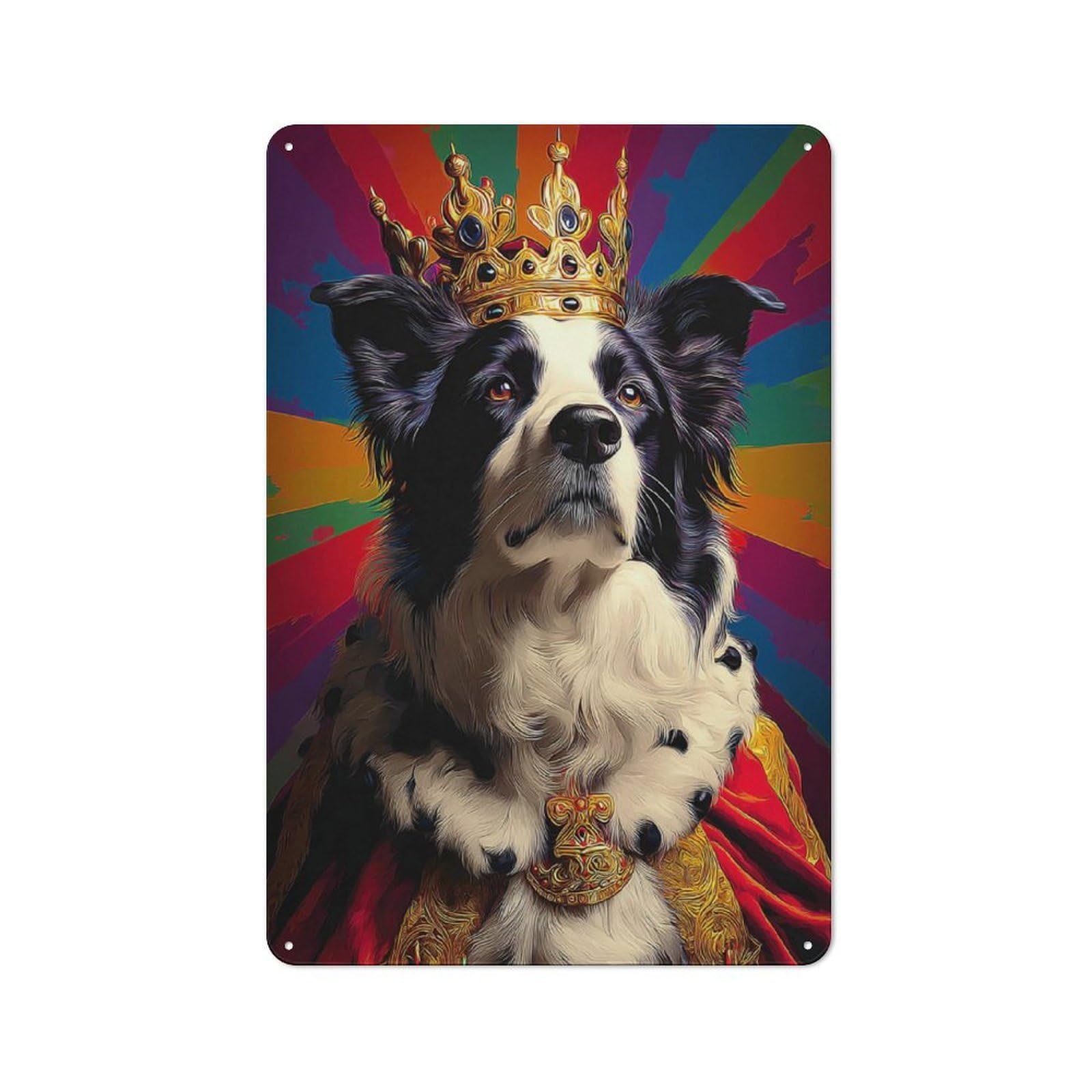 Nostalgic Royal Canine Majesty Portrait -8 Metal Wall Sign 30x20cm, Classic Pub Decor for Bar, Kitchen, Garage Or Games Room
