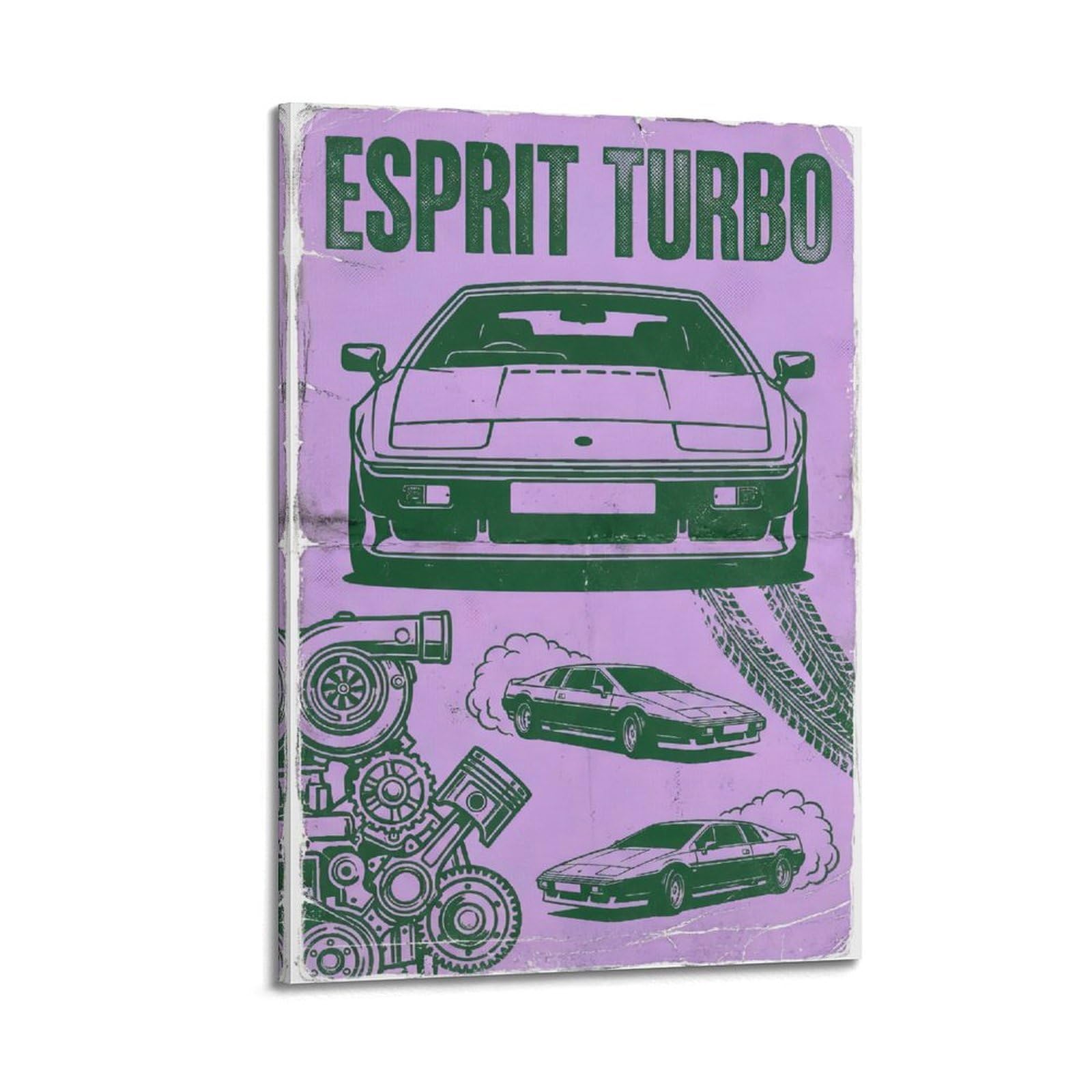 Okngb Frame-Style Vintage Sport Car Supercar Esprit Turbo Racing Poster Decorative Painting Canvas Art Picture 24X36inch(60X90cm)