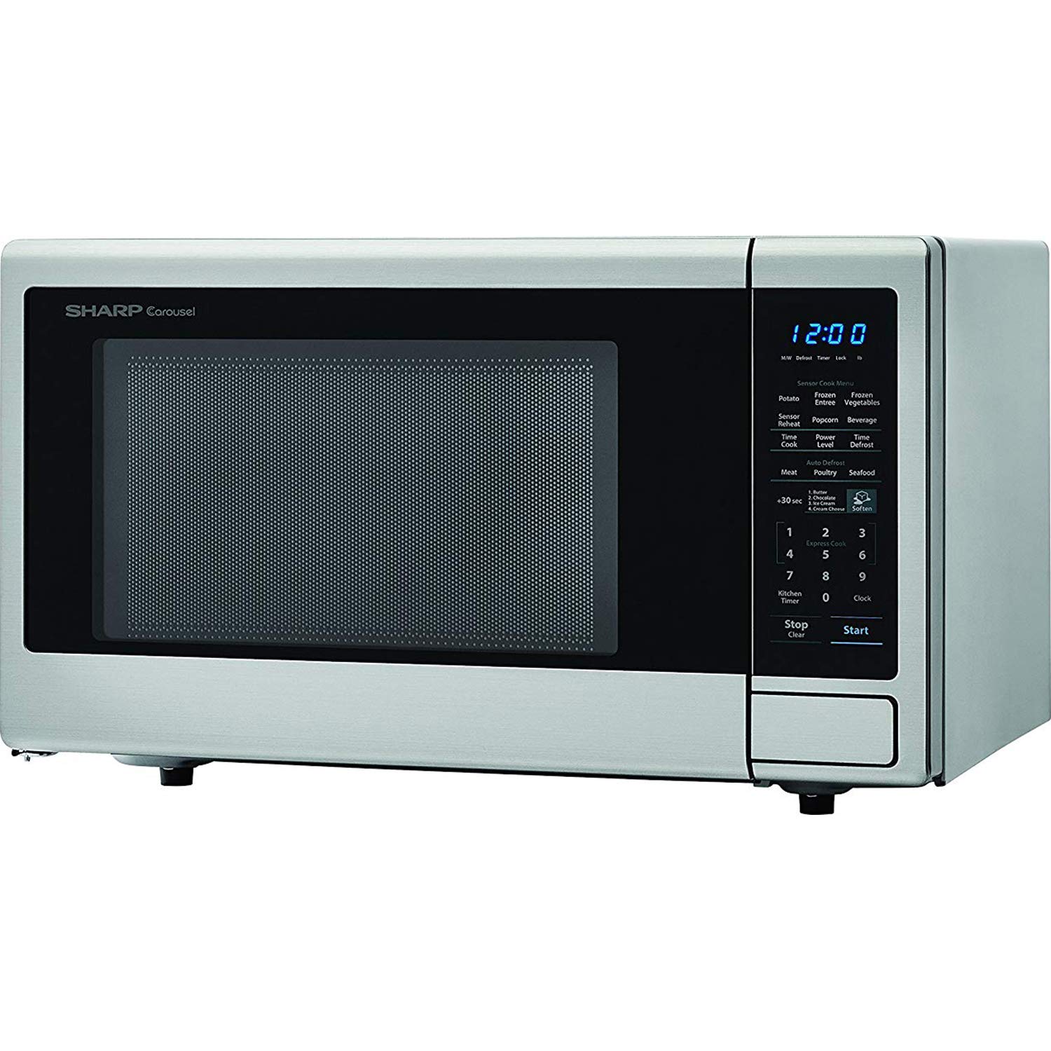 SHARP Stainless Steel Carousel 1.8 Cu. Ft. 1100W Countertop Microwave Oven (ISTA 6 Packaging), Cubic Foot, 1100 Watts