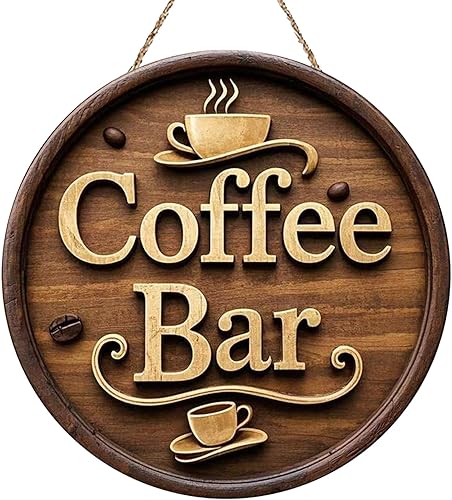 Letrero decorativo de madera para cafetería, decoración de pared vintage y estación de café, accesorios para cocina, hogar, oficina, cafetería,