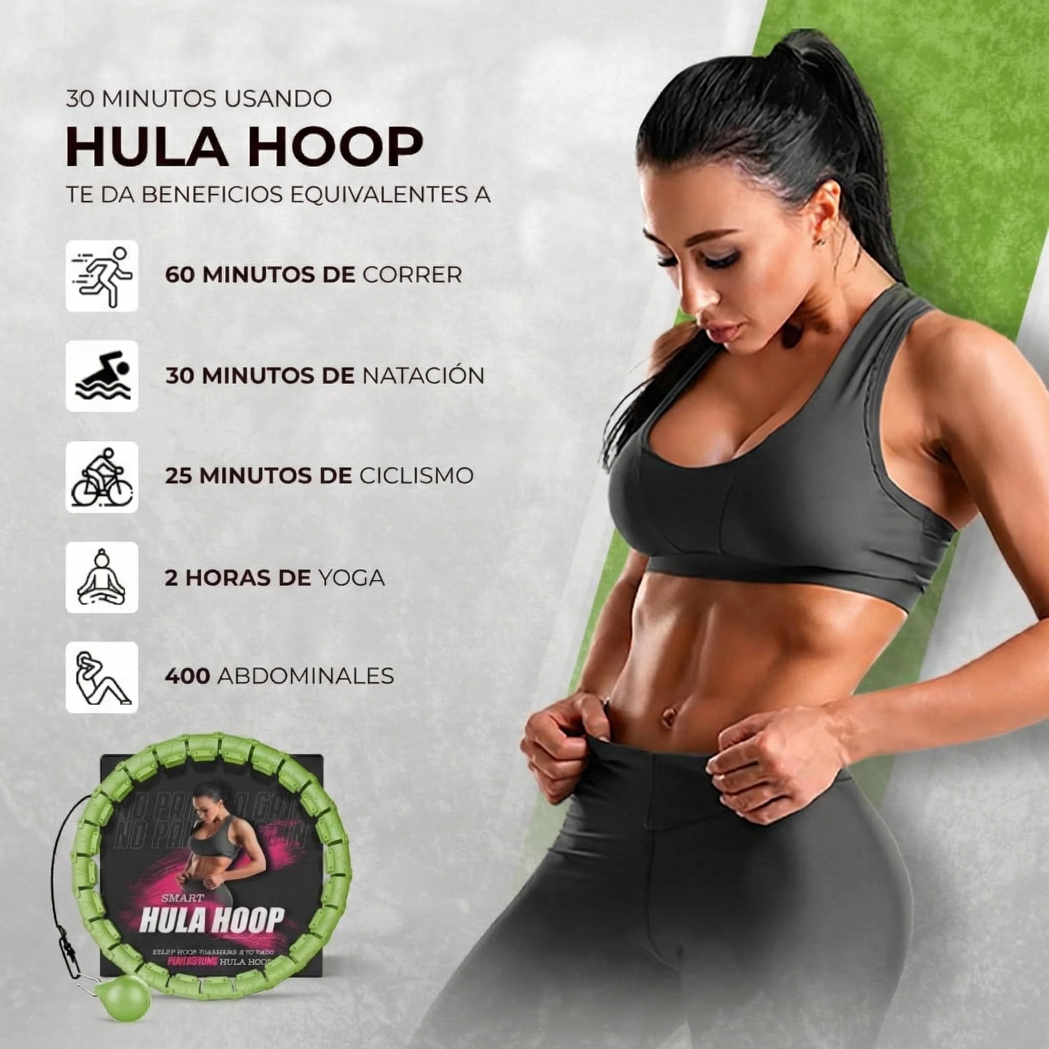 Active 100 Hula-Hoops-u5 - Hula Hoops con Peso Inteligente Adult, Unisex