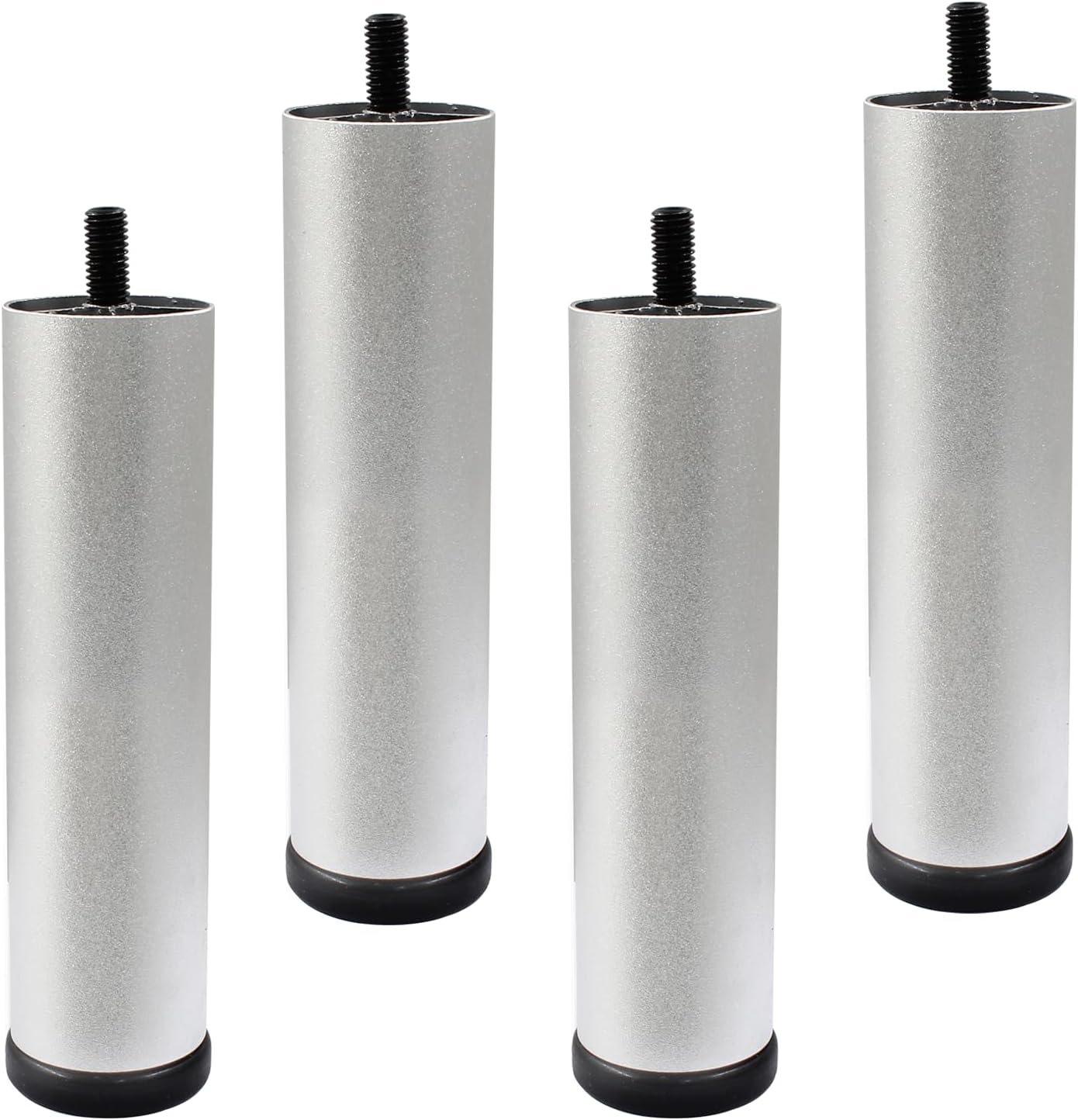 Murtenze 4 Inch Metal Furniture Legs, Black, 4 PCS | Adjustable Height, Sofa Replacement Legs with M8 Thread, Round Modern, For Couch, Furniture, Chairs, Bed, Add Height 100mm