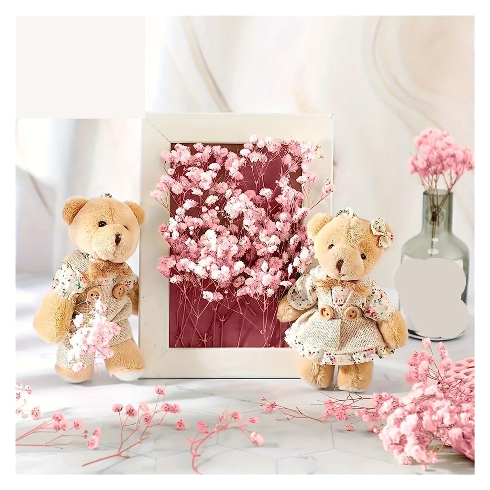 gypsophile séché Fleurs de Souffle bébé séchées à Petites Branches, for la Fabrication Cartes, Artisanat, Mini Bouquet gypsophile, décoration Vases Table Mariage Domicile, 100(Pink with Box)