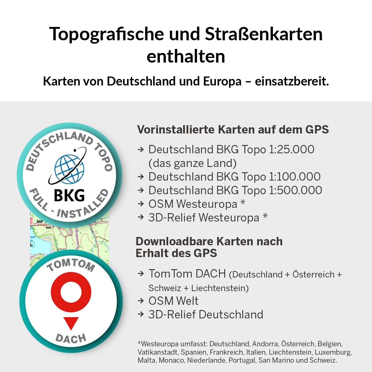 TwoNav Aventura 2 Plus (32 GB) + MicroSD (128 GB) + Karte Full Deutchland BKG Topo 1:25000 installiert, Outdoor Handheld-GPS mit 3,7-Zoll-Breitbild, Tasten und Joystick für Bergsteigen