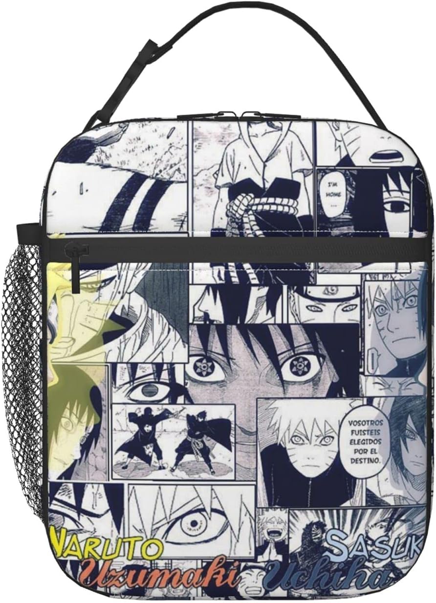 Amazon｜NARUTOナルトコラージュ 断熱ランチバッグ、漏れ防止再利用可能な大容量ランチトートオーガナイザーオフィススクール