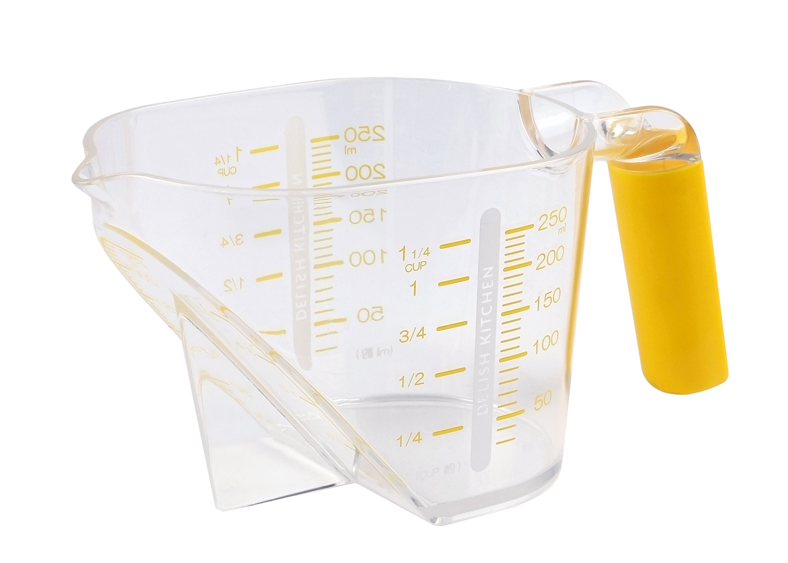 DELISH KITCHEN CC-1323 Pearl Metal Measuring Cup, Yellow, 6.3 x 3.0 inches (16 x 7.5 x 7.5 cm), Weight from Top