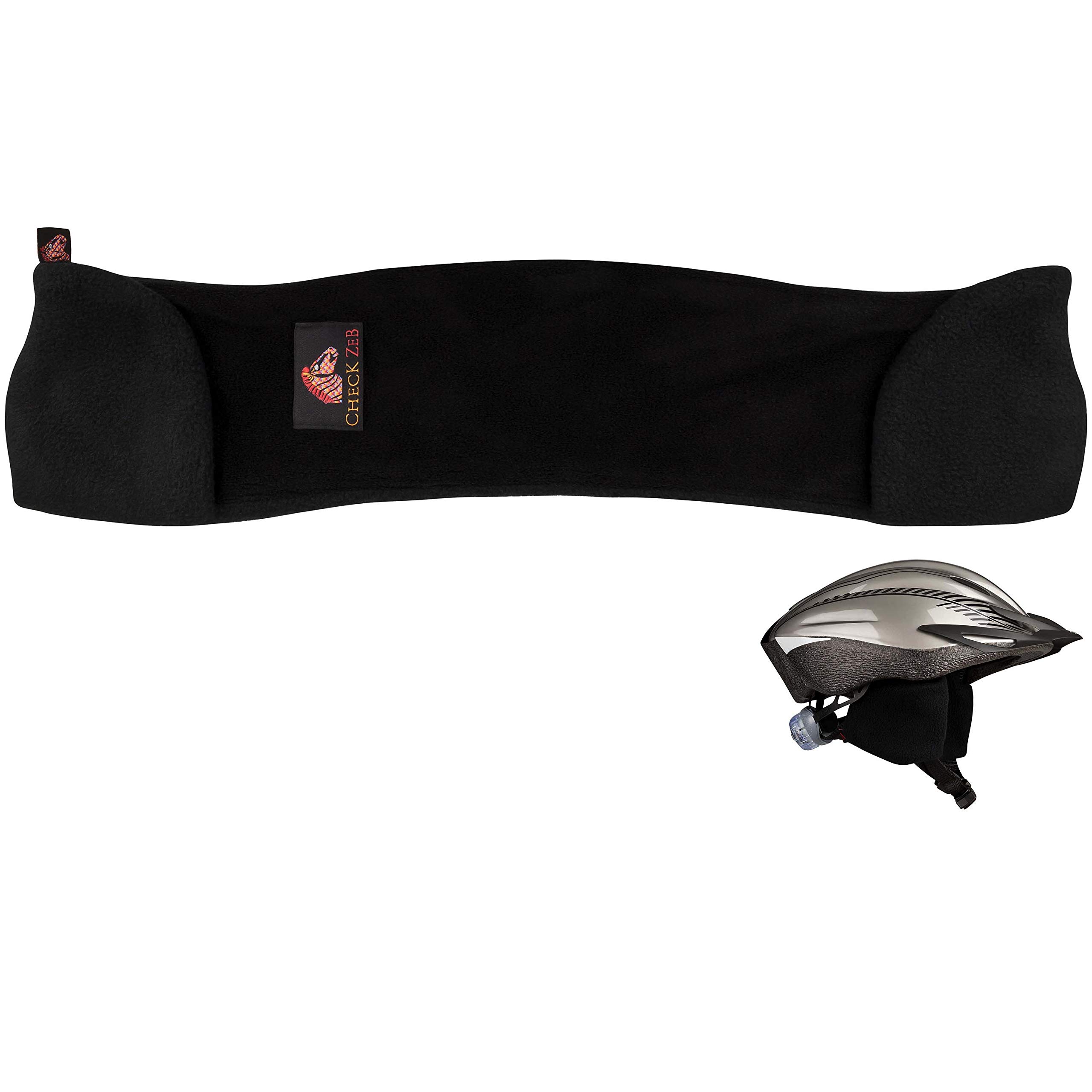 Winddichte Ohrenschützer aus Fleece für den Fahrradhelm (Wintermodell) (Schwarz, M)