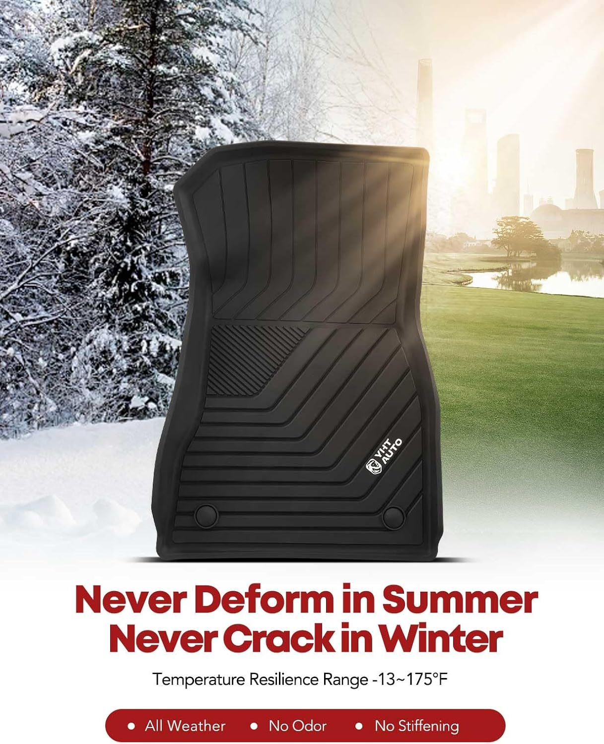 YHTAUTO Floor Mats Fit for BMW 530i/530i xDrive G30 2024, TPE Floor Liners All-Weather Protection Custom Fit, 1st & 2nd Row, Set of 3 Black - Image 8