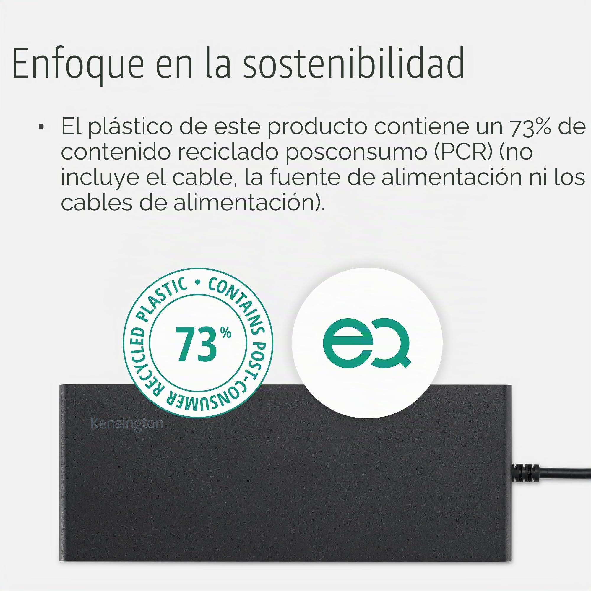 Kensington K32810EU - Replicador de Puertos SD4842P con USB-C de 10 Gbps con 3 Salidas de Vídeo (1080p a 120 Hz) y 100 W; 5 Puertos USB para Conexión y Carga, 73% de Material Reciclado Posconsumo