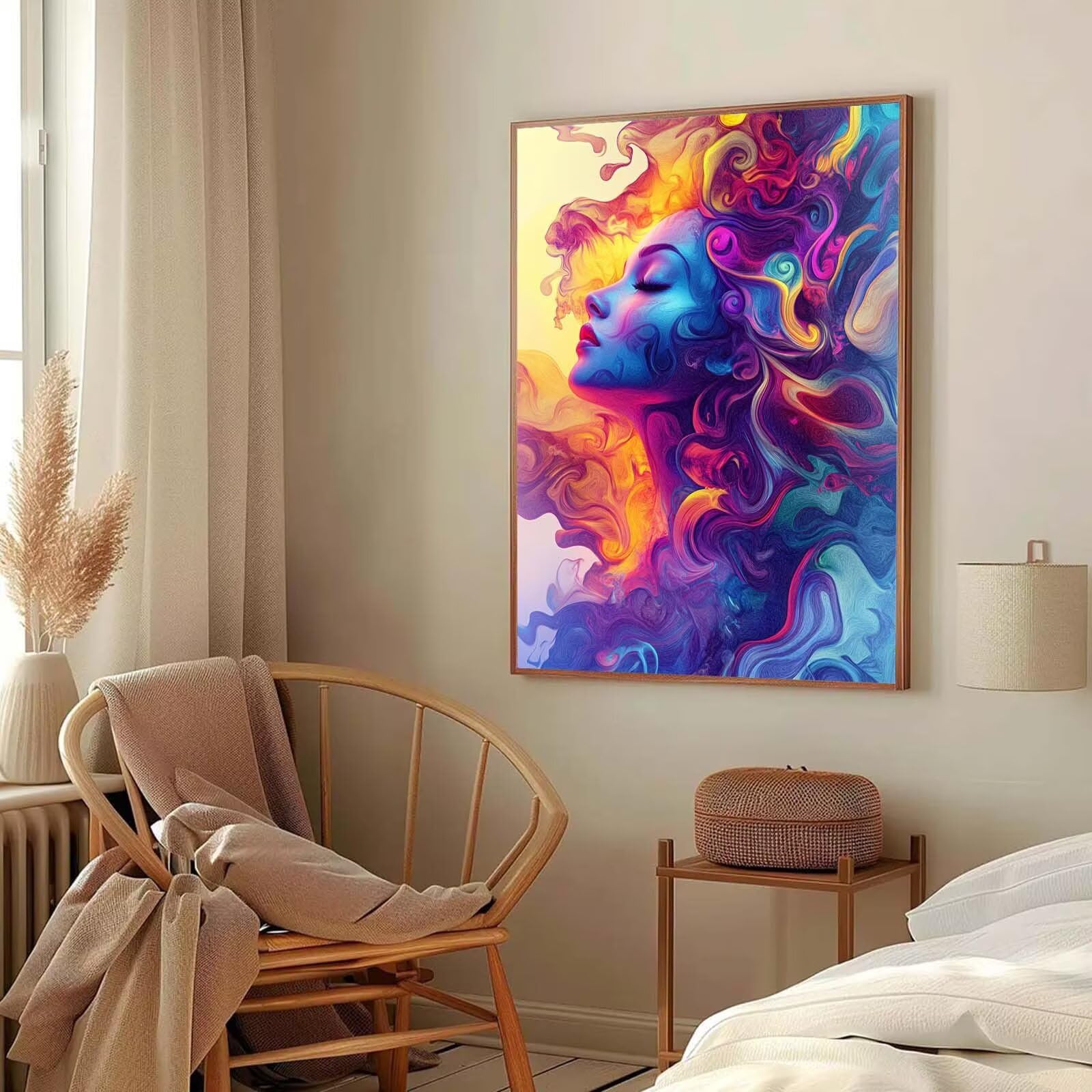abstrait Peinture Numero Adulte, Avec Pinceau and Acrylique - 60x80cm j0-31 | Peinture par Numero Femme-2, Activité Manuelle Adulte Débutants, Tableau Decoration Murale, Cadeau Femme, Sans Cadre