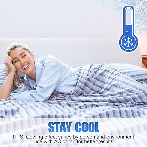 Miniatura 4 de Manta refrescante de doble cara para verano, ligera, transpirable, tamaño grande, transfiere el calor para mantenerte fresco, para durmientes