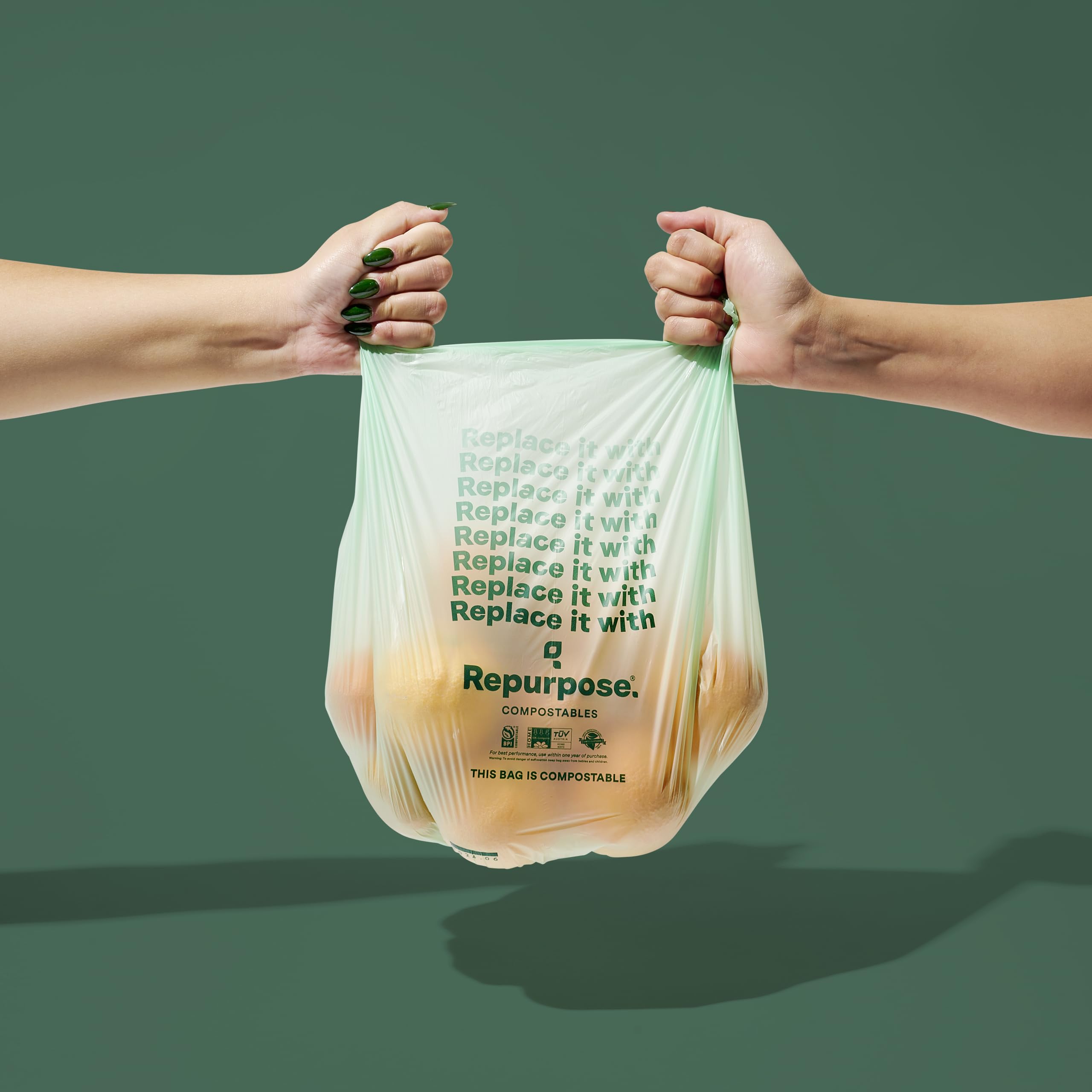 Repurpose Bolsas de basura compostables pequeñas de 3 galones, certificado BPI, 100 bolsas en total, 1 paquete