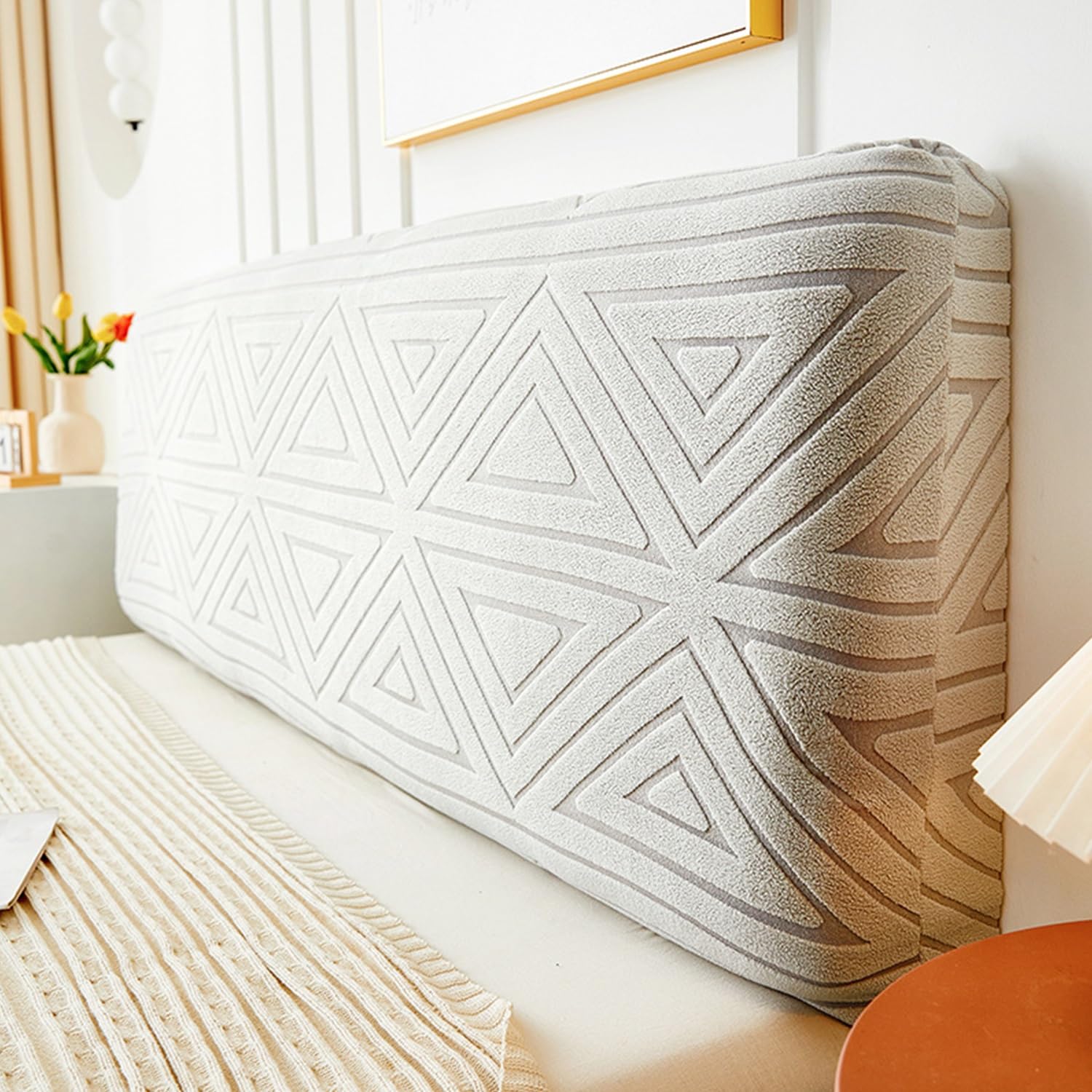 AYUOEODM Bed Headboard Covers For Kingsize Double Single Bed Headboard Slipcover,Soft Velvet Stretch Bed Front Back Protector Cover,Jacquard Furniture Cover(#2,150cm)