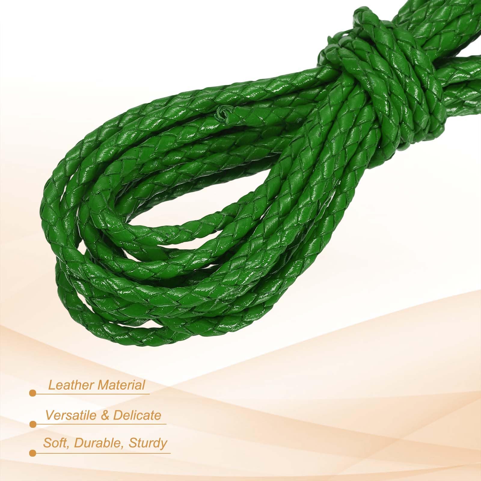 PATIKIL Round Braided Leather Cord - Image 3