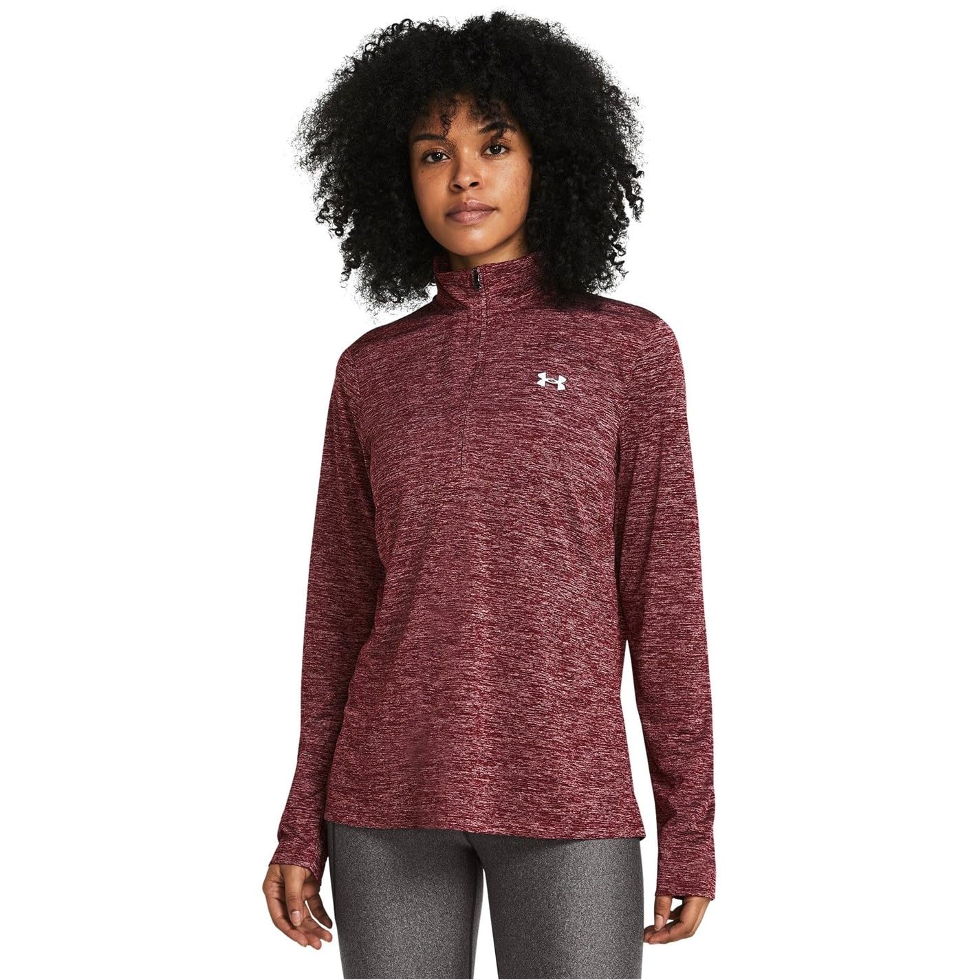 Under Armour Womens Tech Half Zip Top Cardinal L