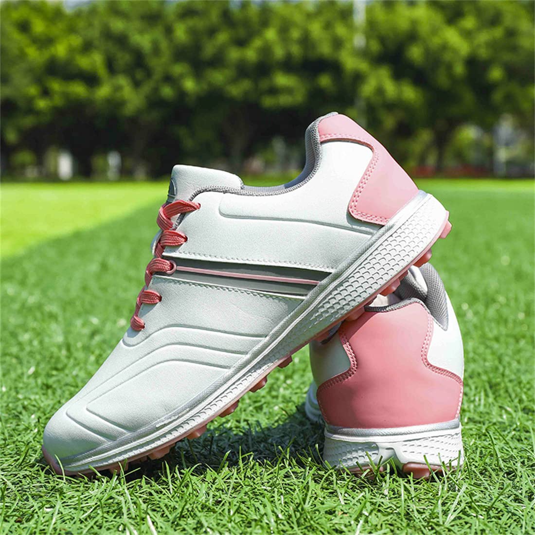 Zapatos De Golf Resistentes Al Agua para Mujer, Calzado De Golf Sin Clavos Al Aire Libre Comodidad Zapatillas De Cuero para Caminar