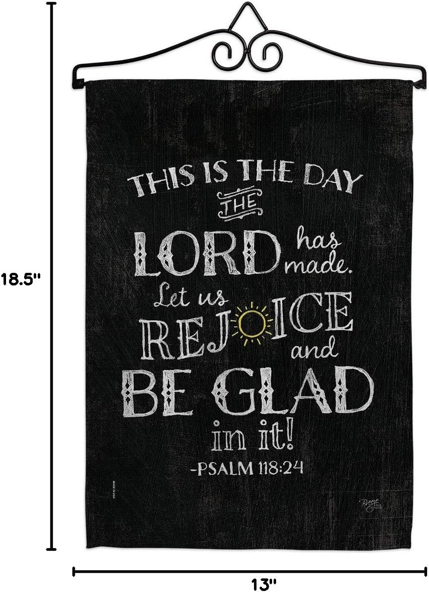 Lord Has Made Garden Flag Set Wall Hanger Religious Bible Verses Bless Faith Thank Hope Pray Christian Religion Small Decorative Gift Yard House Banner Double-Sided In USA 13 X 18.5