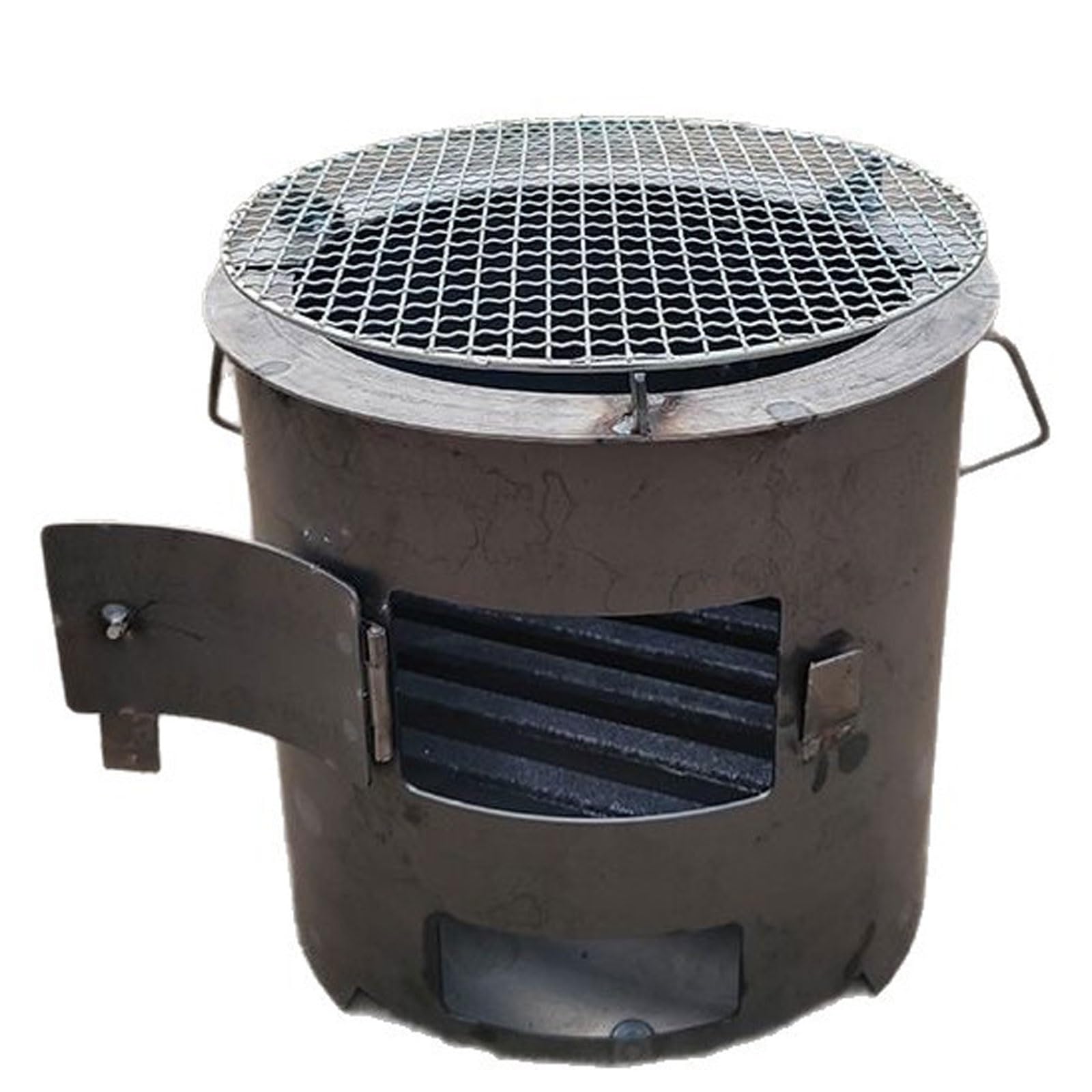 Chauffage De Tente Camping Portable Avec Grille De Cuisson Pour Le Camping | Réchaud De Tente Bois Avec Poignée Multifonctionnel, Réchaud À Fusée À Charbon De Bois Porte À Verrouillage(1PC)