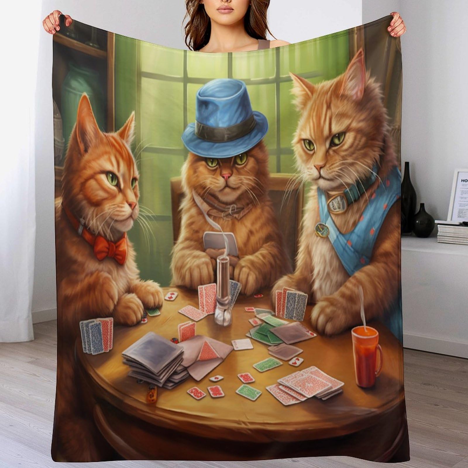 Couverture polaire chat pour un canapé cosy lors des soirées cinéma