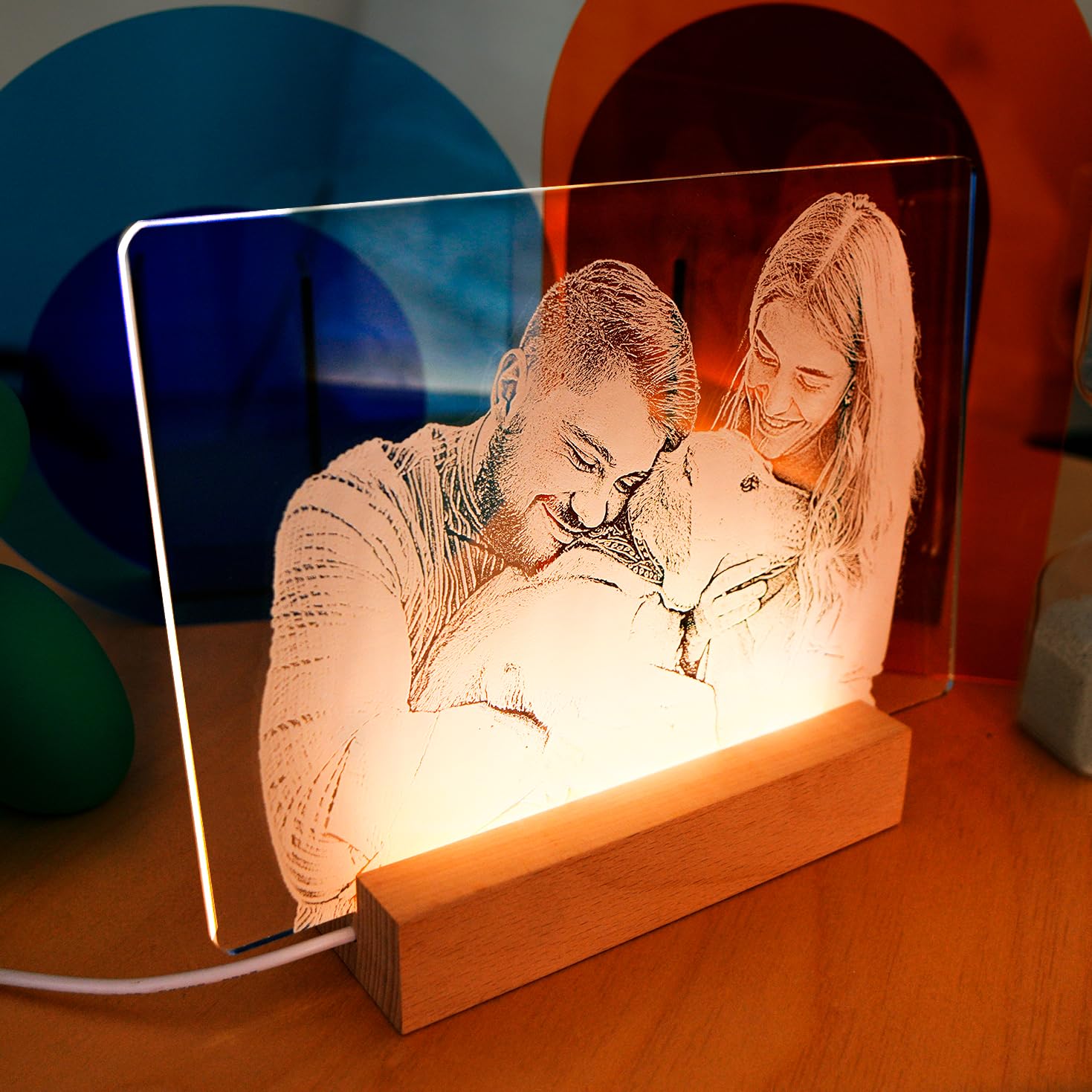 Personalisierte Lampe (18x18 cm). Fotolampe Personalisiert. Foto Nachtlampe Personalisiert. Lampe Mit Bild Led. Glasfoto Personalisiert. Bilder Lampe