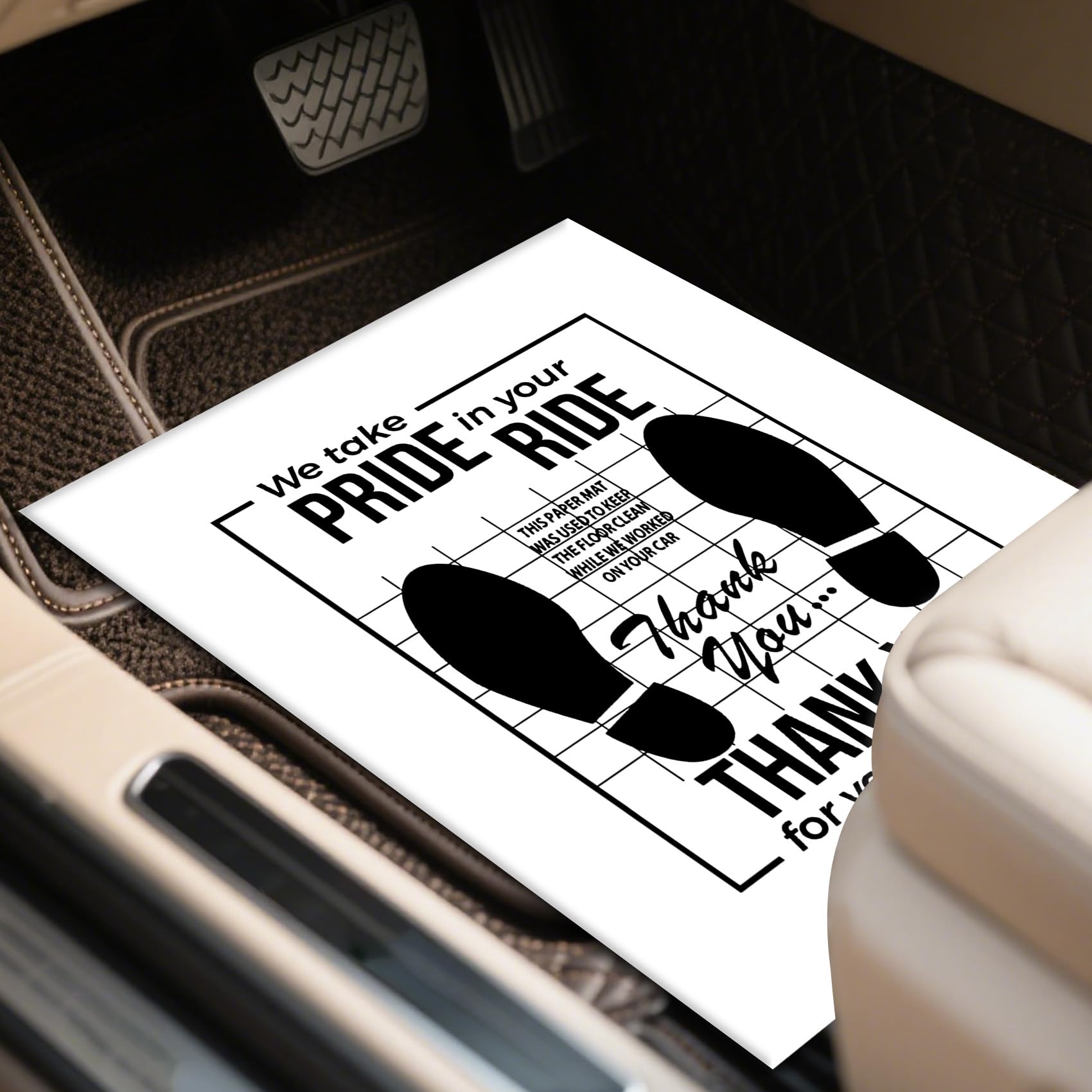 50PCS White Car Paper Floor Mats Floor Mats for Cars Disposable Temporary Automotive Foot Pad Auto Accessories Waterproof