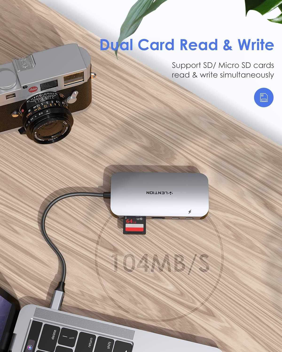 Best Deal 🛒 LENTION USB C Hub with 4K HDMI, Gigabit Ethernet, Card Reader, USB 3.0, Type C Data and Charging Adapter Compatible 2021-2016 MacBook Pro, New Mac Air/Surface, Chromebook, More (CB-CE57, Space Gray)