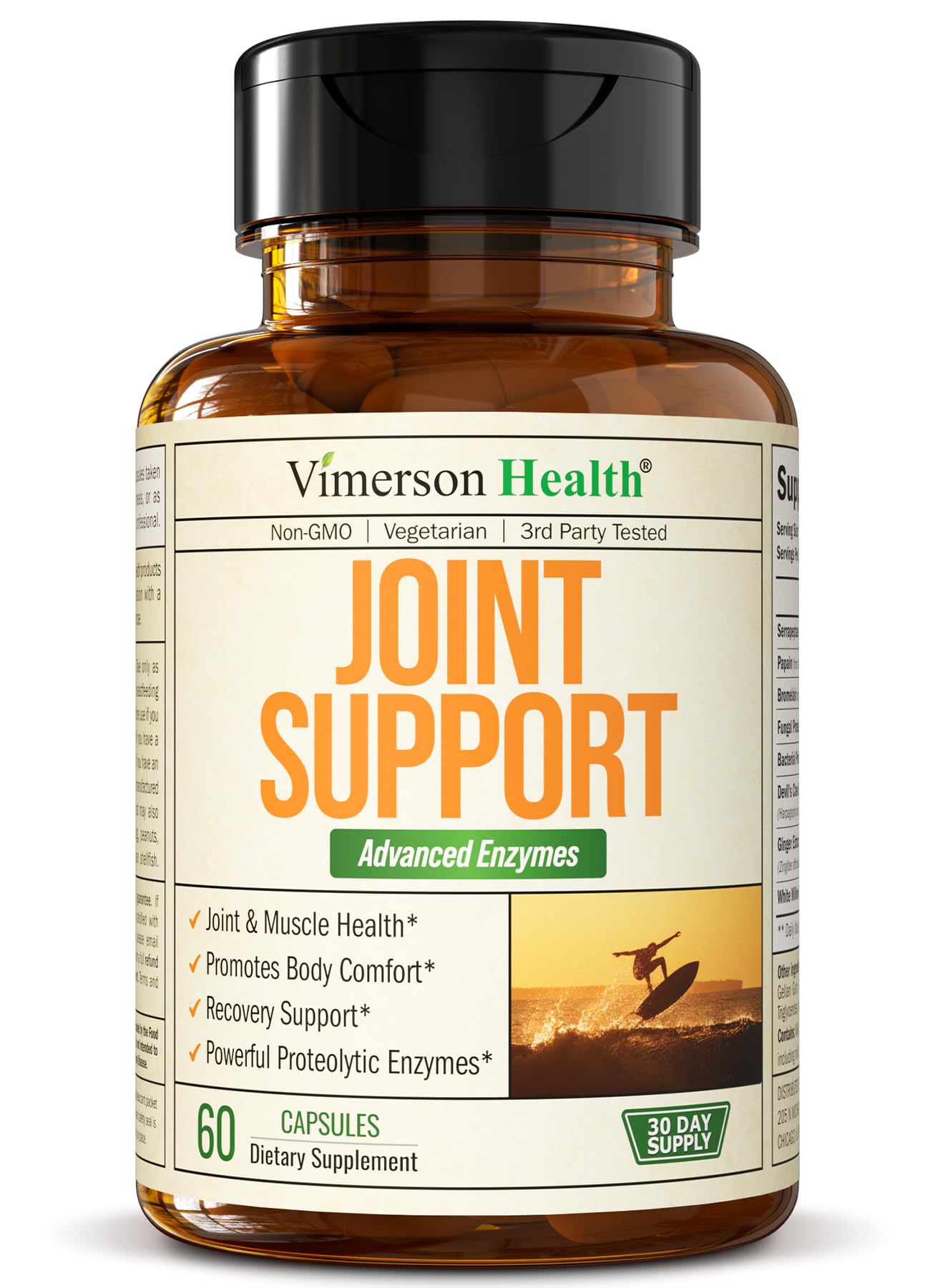 Joint Support Supplement with Bromelain, Serrapeptase & Papaya Enzymes - Proteolytic Enzymes for Digestion & Recovery - Digestive Enzyme & Joint Complex for Men & Women - 60 Delayed Release Capsules