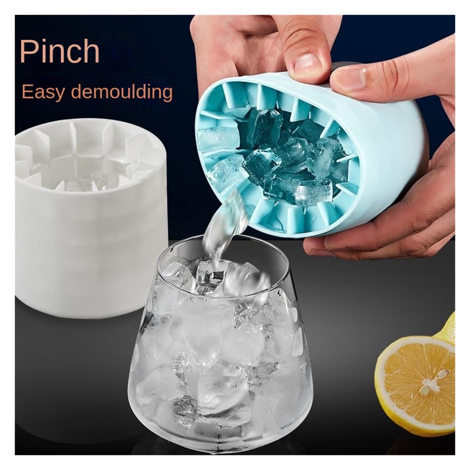 Vassoio per cubetti di ghiaccio Secchiello per ghiaccio in silicone Stampo per tazza Vassoio per cubetti di ghiaccio Congelamento rapido Macchina per il ghiaccio Design creativo Secchiello per il ghi