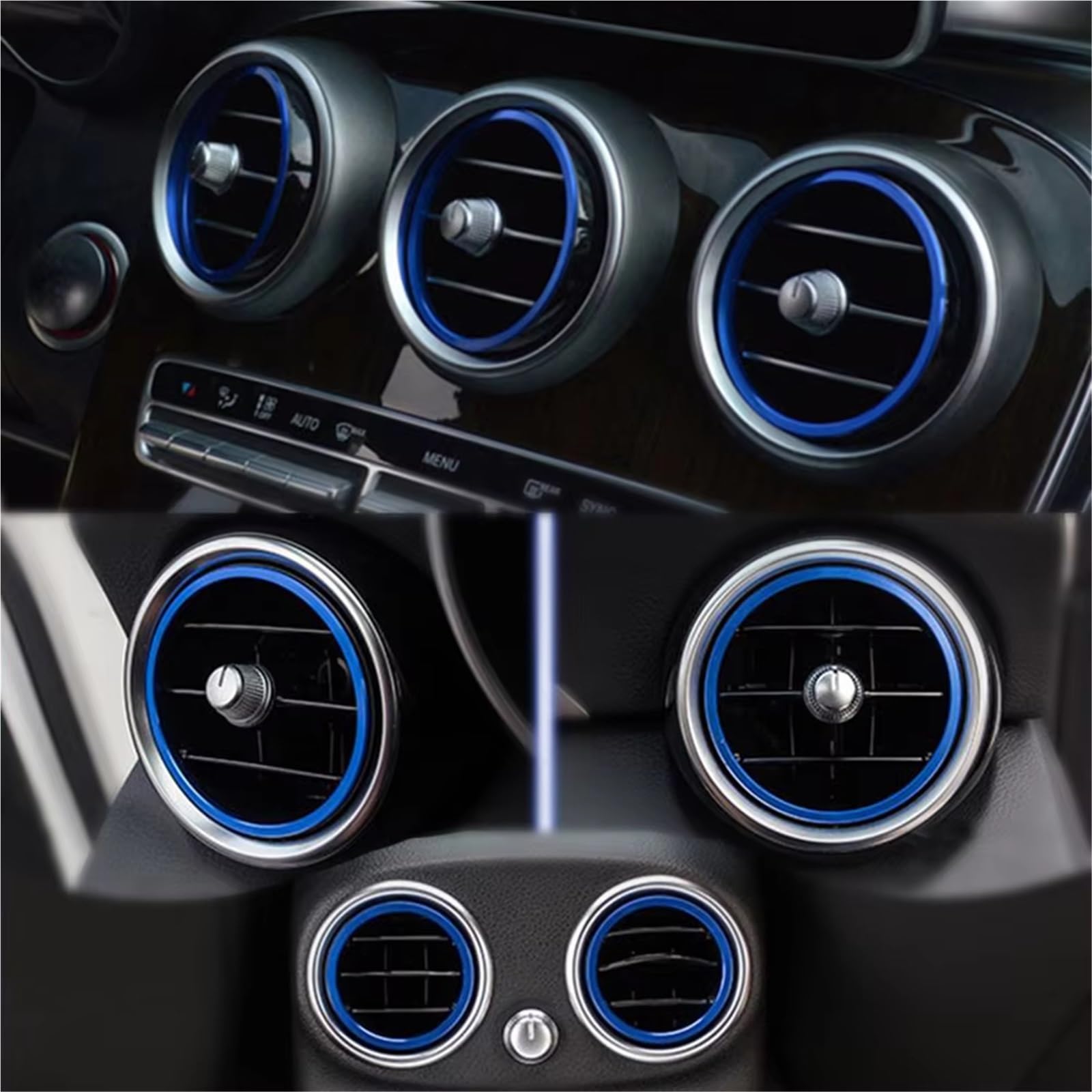 Compatible Con Benz Para X253 2015 2016 2017 2018 2019 2020 2021 Panel CA Decoración Salida Pegatina Cubierta Anillo Embellecedor Ventilación Aire Coche