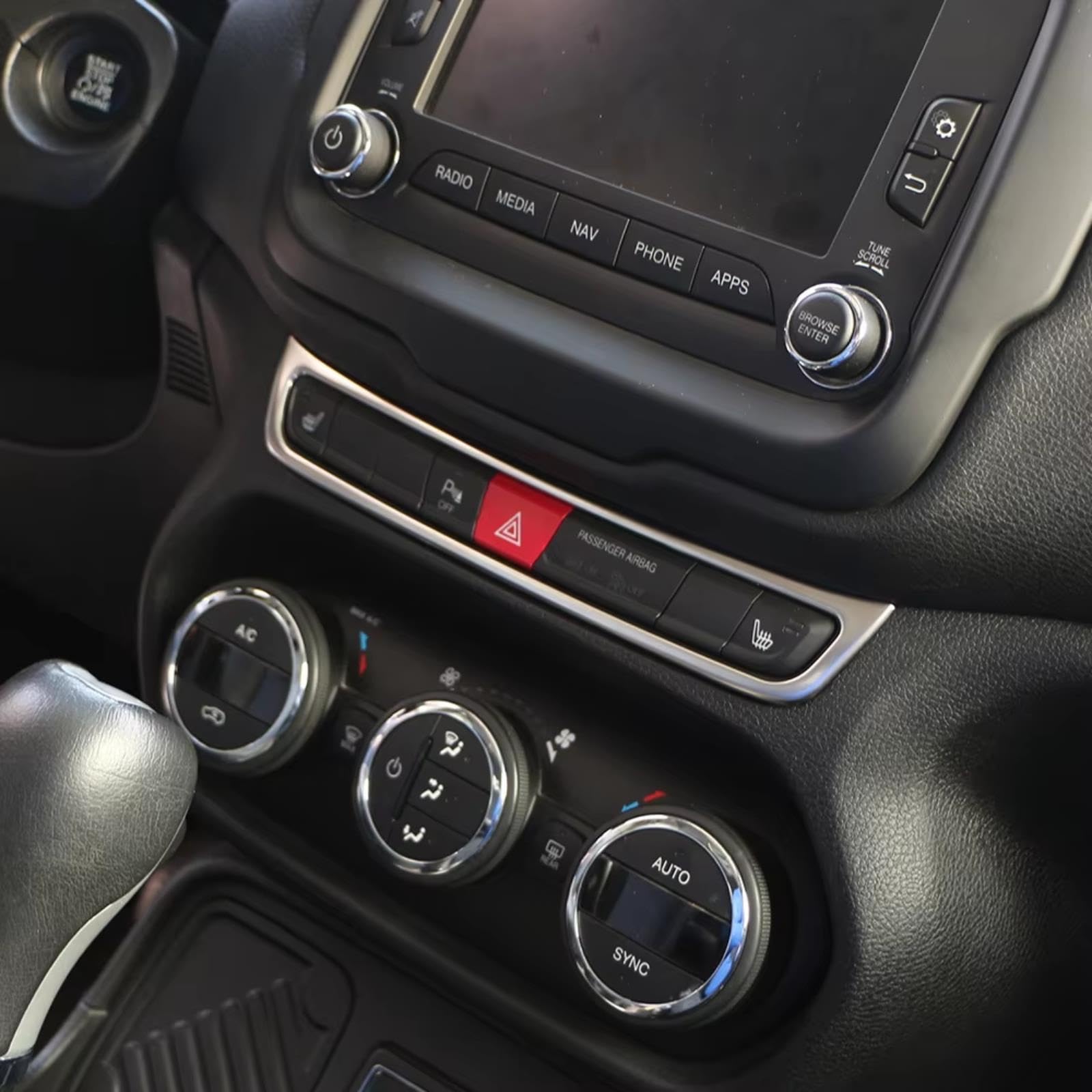 Adesivi Per Pulsanti Auto Per Jeep Per Renegade Adesivo Pulsanti Auto | Per Il 2015 2016 2017 2018 2019 2020 2021 Console Centrale Cruscotto Sedile Interruttore Calore Pannello Copertura