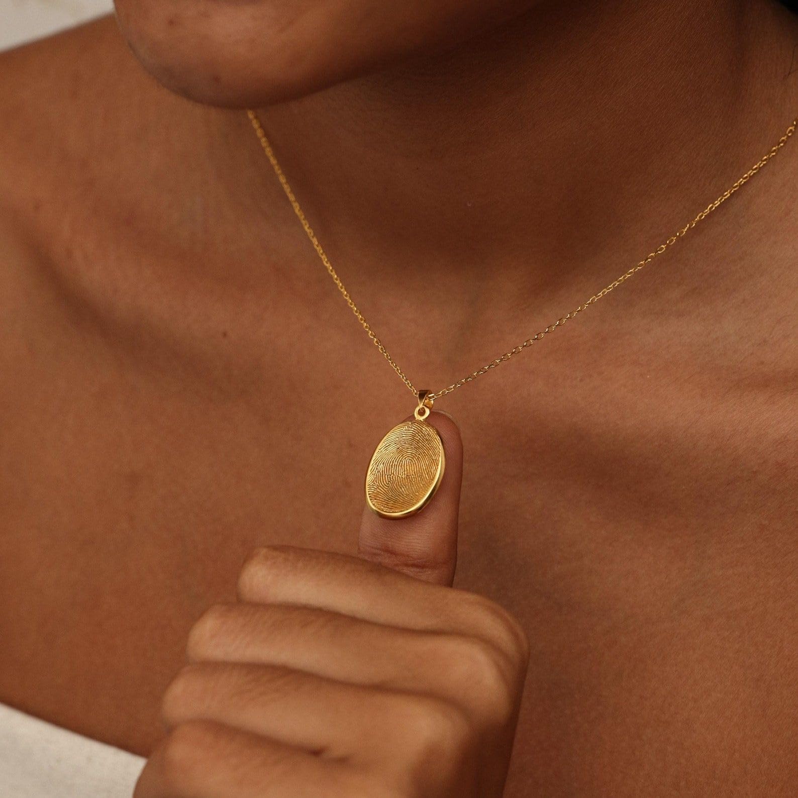 Real huella del pulgar colgante plata de ley 925 recuerdo para mamá y la abuela huella dactilar Collar Sympathy escritura manuscrita colgante hecho a mano