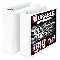 Vista 24 de Samsill Carpeta duradera de 3 anillos de 1 pulgada, fabricada en Estados Unidos, carpeta de anillos en D, cubierta transparente personalizable