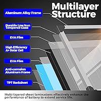 Vista 5 de Voltset - Cargador de batería solar de 10 W 12 V: mantenedor de panel solar para automóvil, barco - Cargador solar monocristalino impermeable